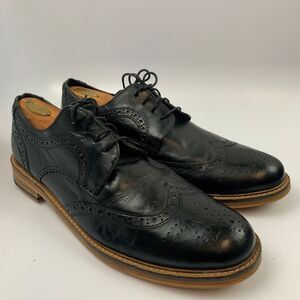 Red Tape 11 US Men Dress Oxfords Shoes Black Fleetwood 544952 Wingtip Brogue